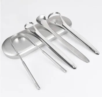 Gratte-Langue en Acier Inoxydable GEONYIEEK – Médical, Anti-Mauvaise Haleine, Adultes & Enfants | Pack 1 ou 3 pcs