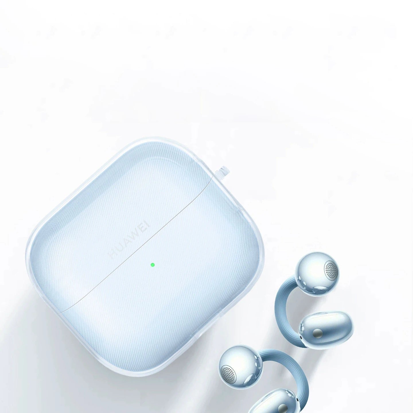 Coque de Protection Silicone TPU pour Huawei FreeClip 2 – Transparente, Anti-Choc, avec Lanière