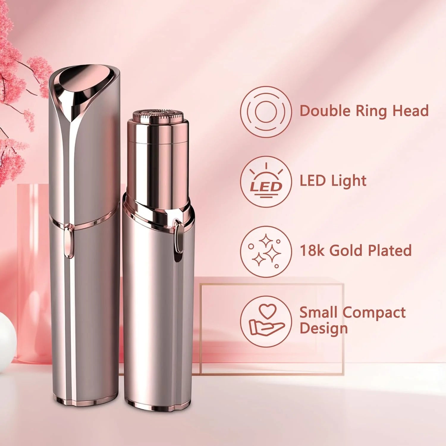 Rasoir Visage Femme Électrique – Épilation Douce & Indolore, Peaux Sensibles, Portable, Tous Types de Poils