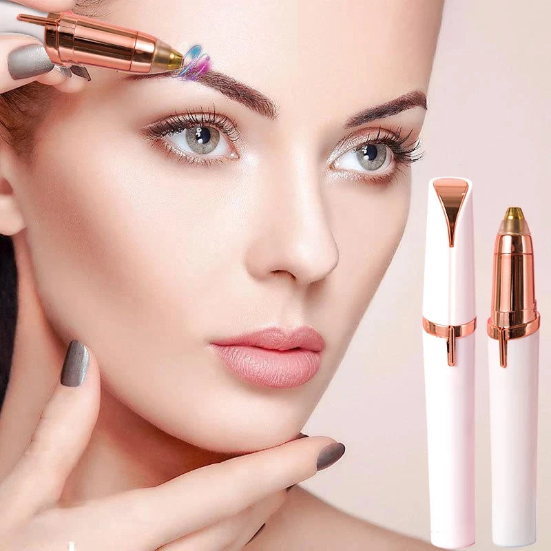 Épilateur Sourcils Électrique Portable – Rasoir Visage & Corps, Brosse Nez Intégrée, Rechargeable, Femme |