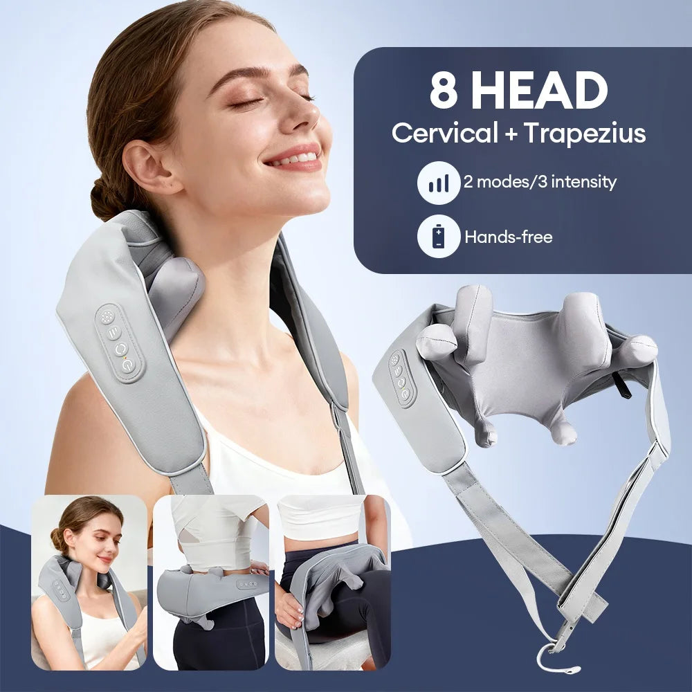 Masseur Cervical 8 Têtes Foreverlily – Shiatsu, Chaleur, Sans Fil