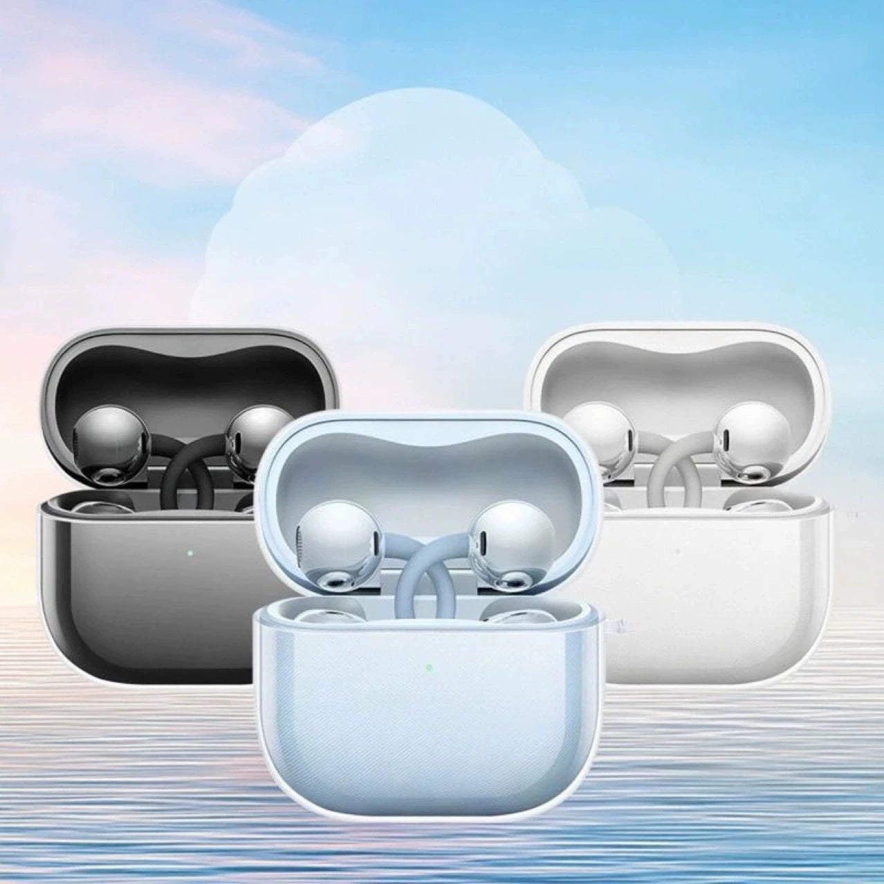 Coque de Protection Silicone TPU pour Huawei FreeClip 2 – Transparente, Anti-Choc, avec Lanière