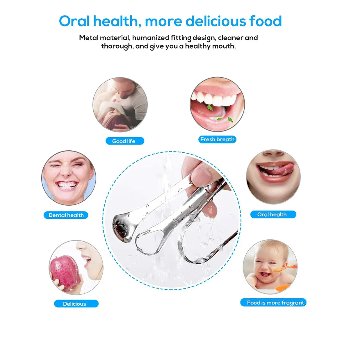 Gratte-Langue en Acier Inoxydable GEONYIEEK – Médical, Anti-Mauvaise Haleine, Adultes & Enfants | Pack 1 ou 3 pcs