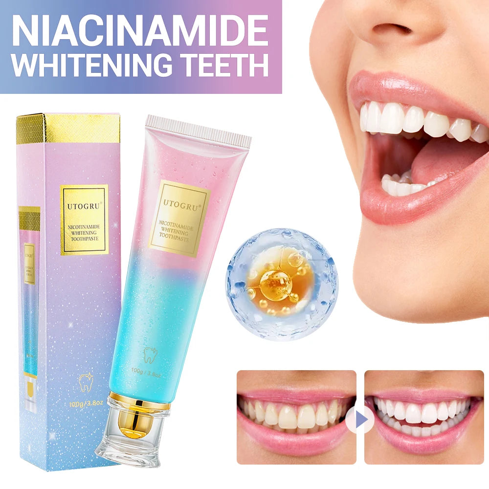 Dentifrice Blanchissant à la Niacinamide 200g – Anti-Tartre, Anti-Taches, Haleine Fraîche, Émail Renforcé